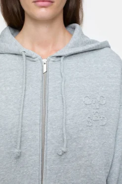 Closed Hoodie with zipper Light grey melange New