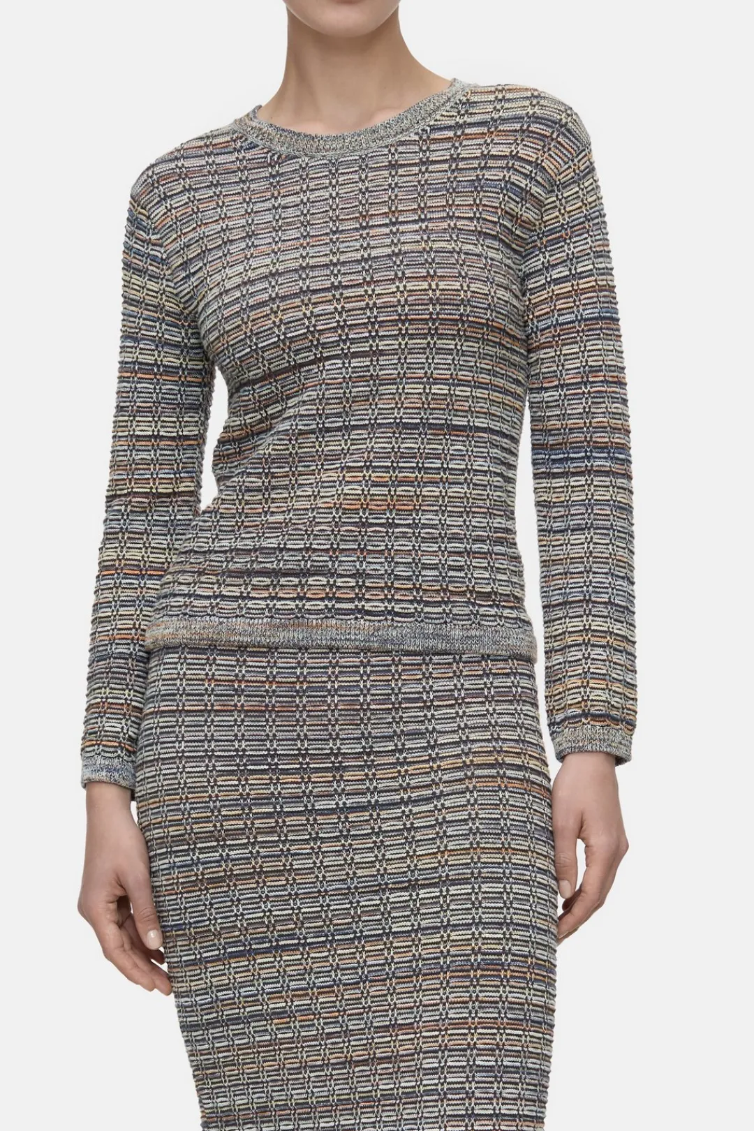 Closed Jumper in 3D knit Heritage grey Online