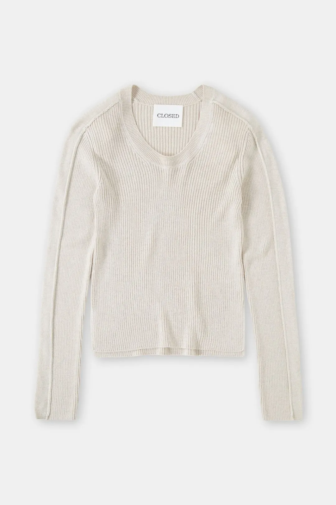 Closed Knitted long-sleeve top Sabbia beige Hot