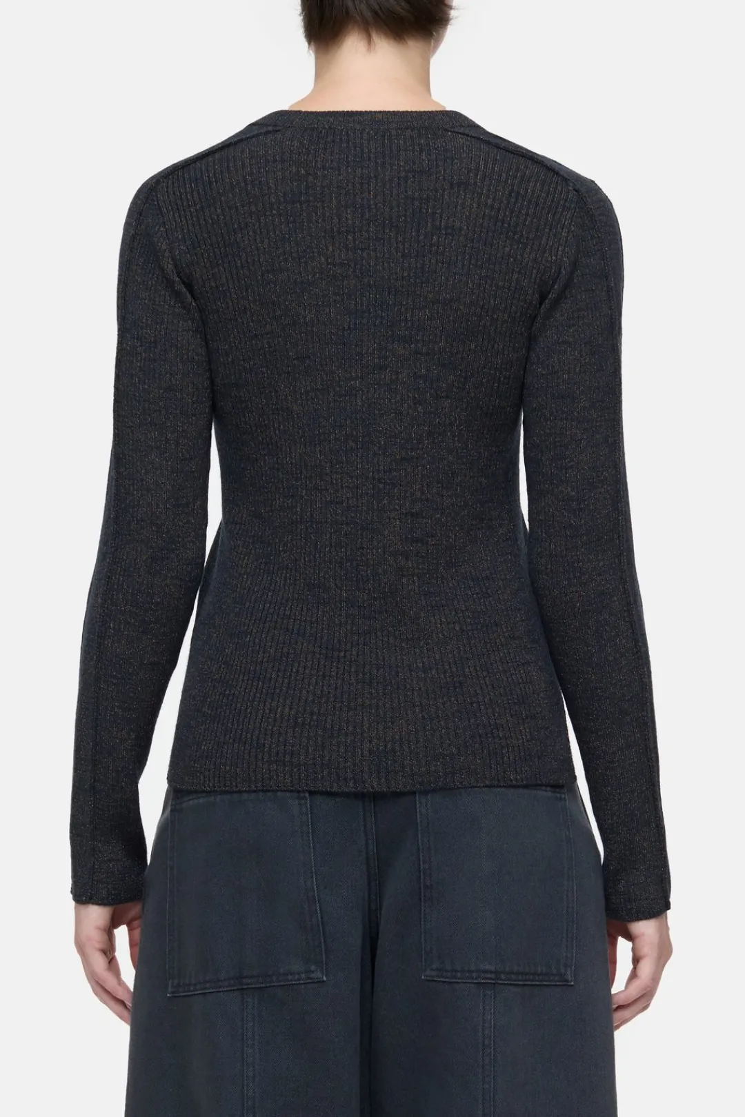 Closed Knitted long-sleeve top Smokey blue Hot