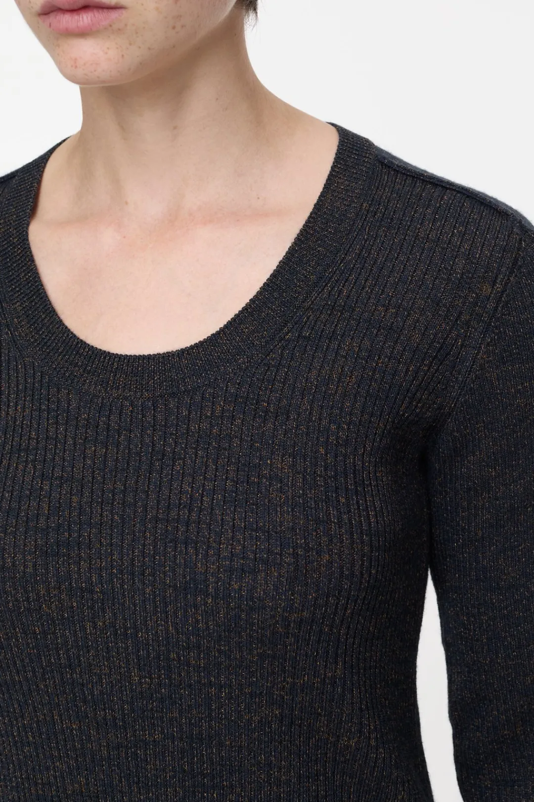 Closed Knitted long-sleeve top Smokey blue Hot