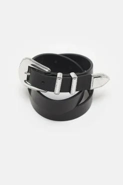 Closed Leather Belt Black