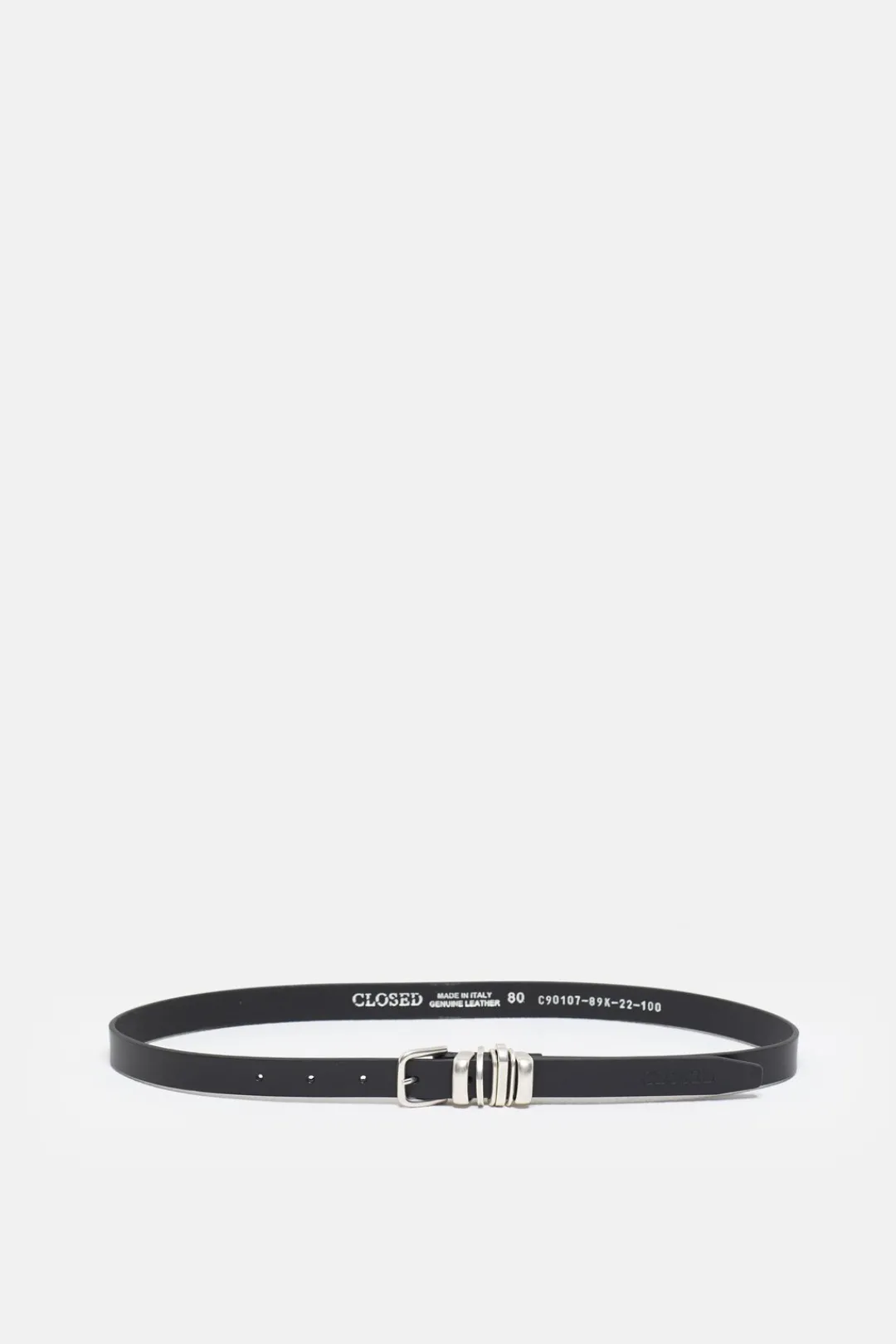 Closed Leather belt Black New