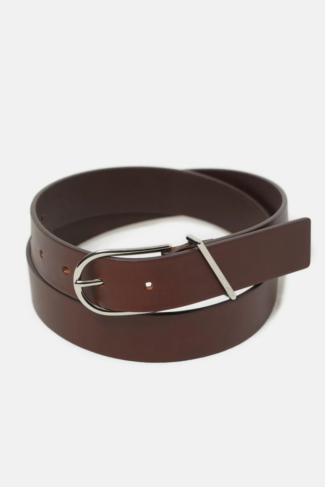 Closed Leather belt Brazil nut New