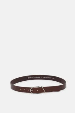 Closed Leather belt Brazil nut New