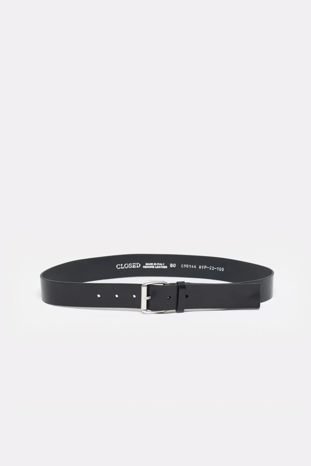 Closed Leather belt Black New