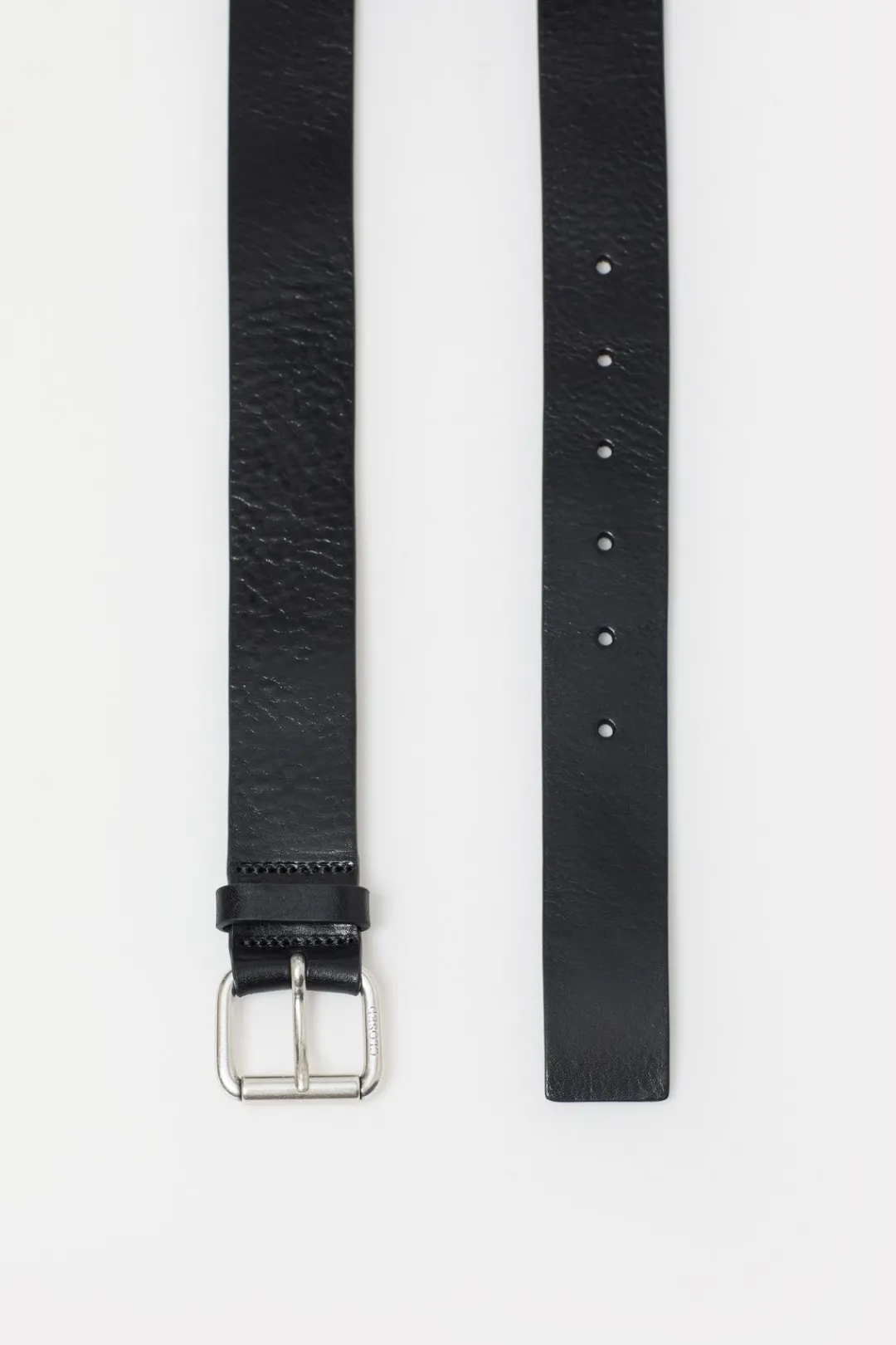 Closed Leather belt Black New