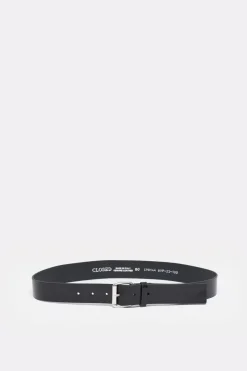 Closed Leather belt Black New