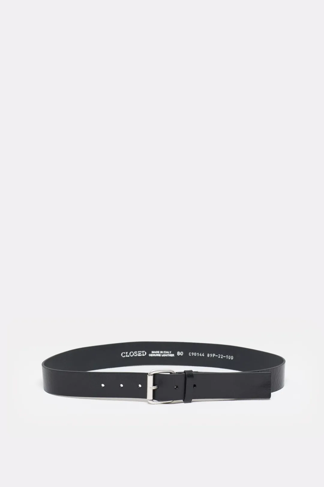 Closed Leather belt Black New