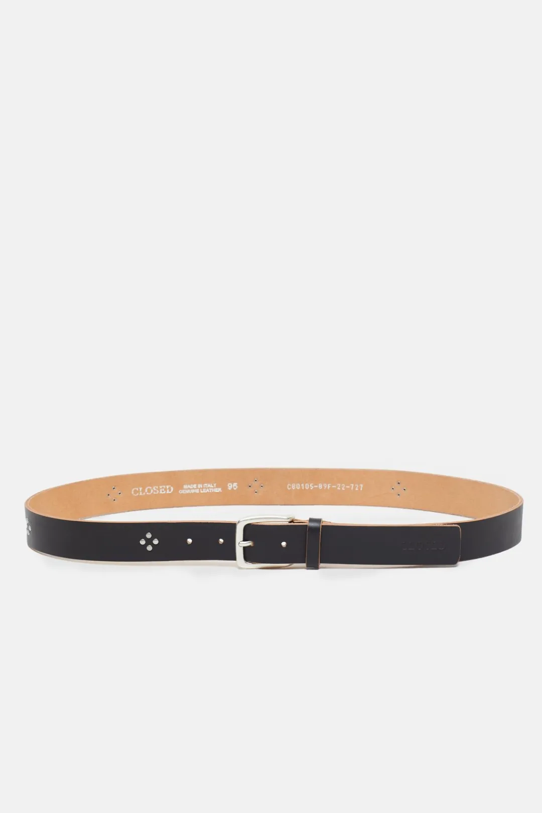 Closed Leather belt Ebony