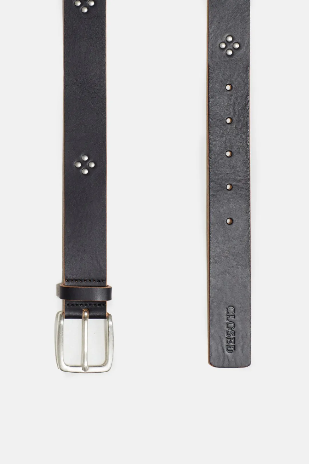 Closed Leather belt Ebony