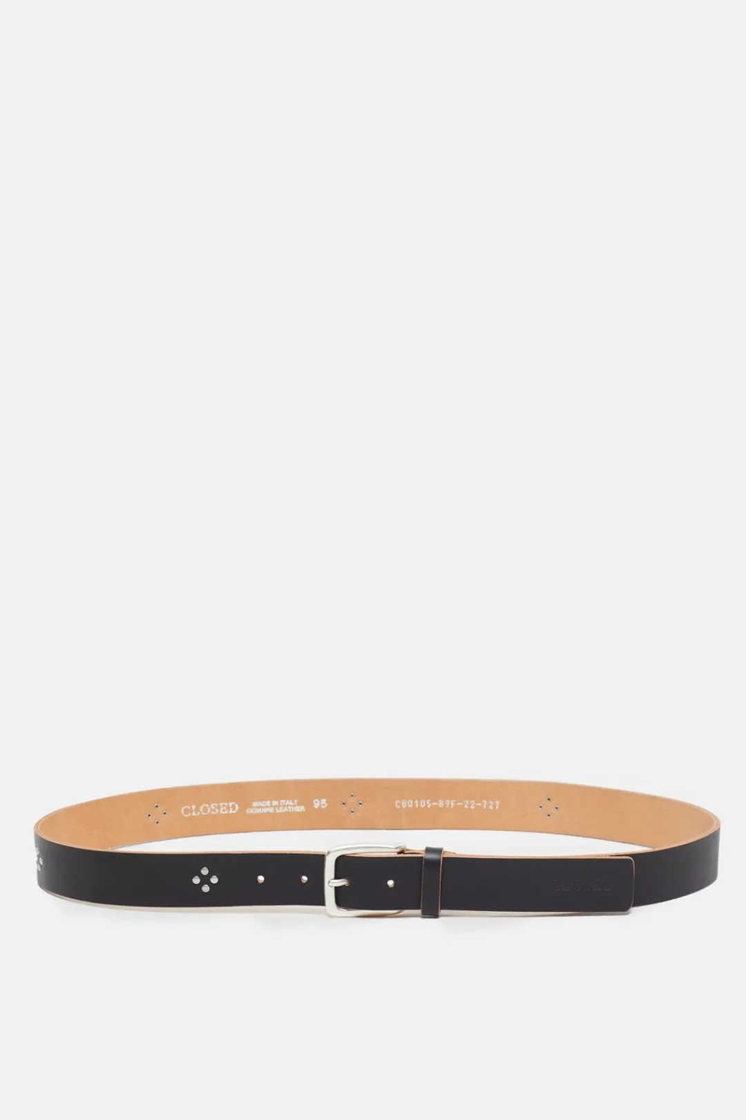 Closed Leather belt Ebony