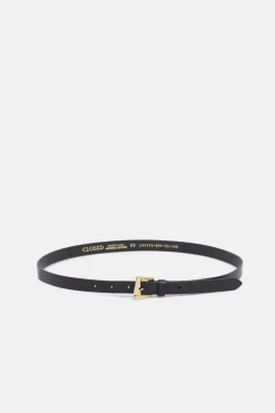Closed Leather belt Black New