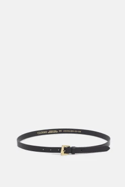 Closed Leather belt Black New