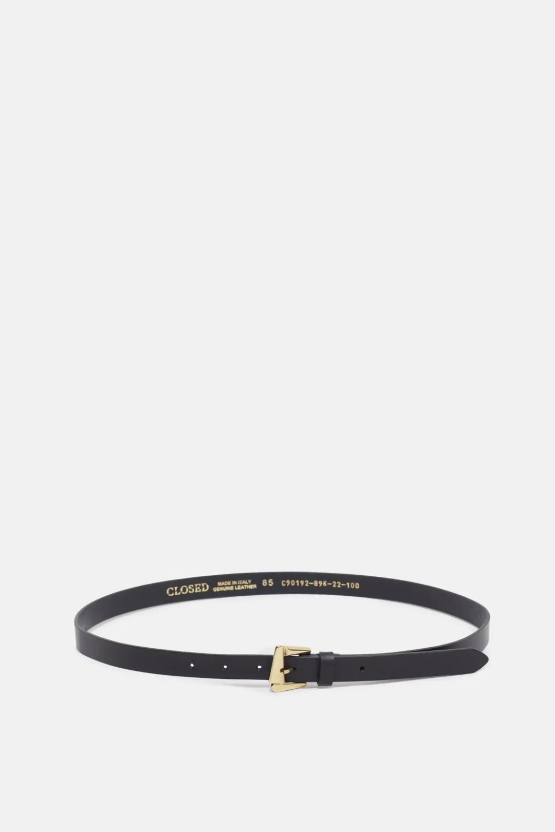 Closed Leather belt Black New