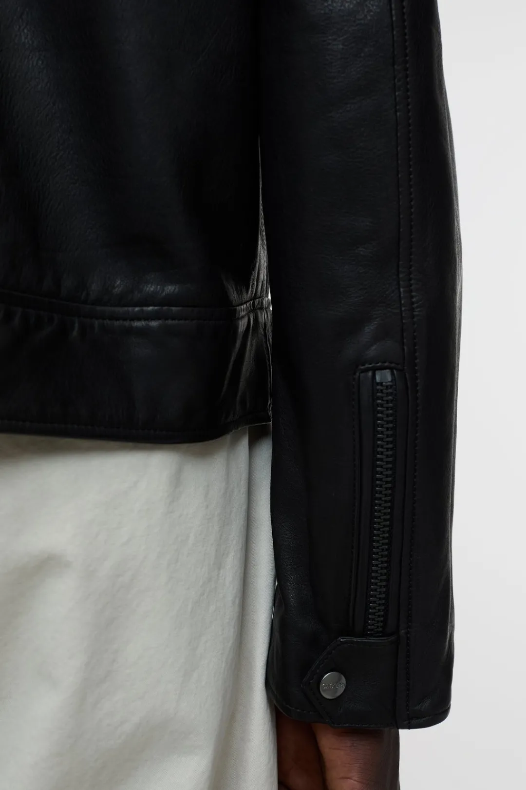 Closed Leather biker jacket Black New