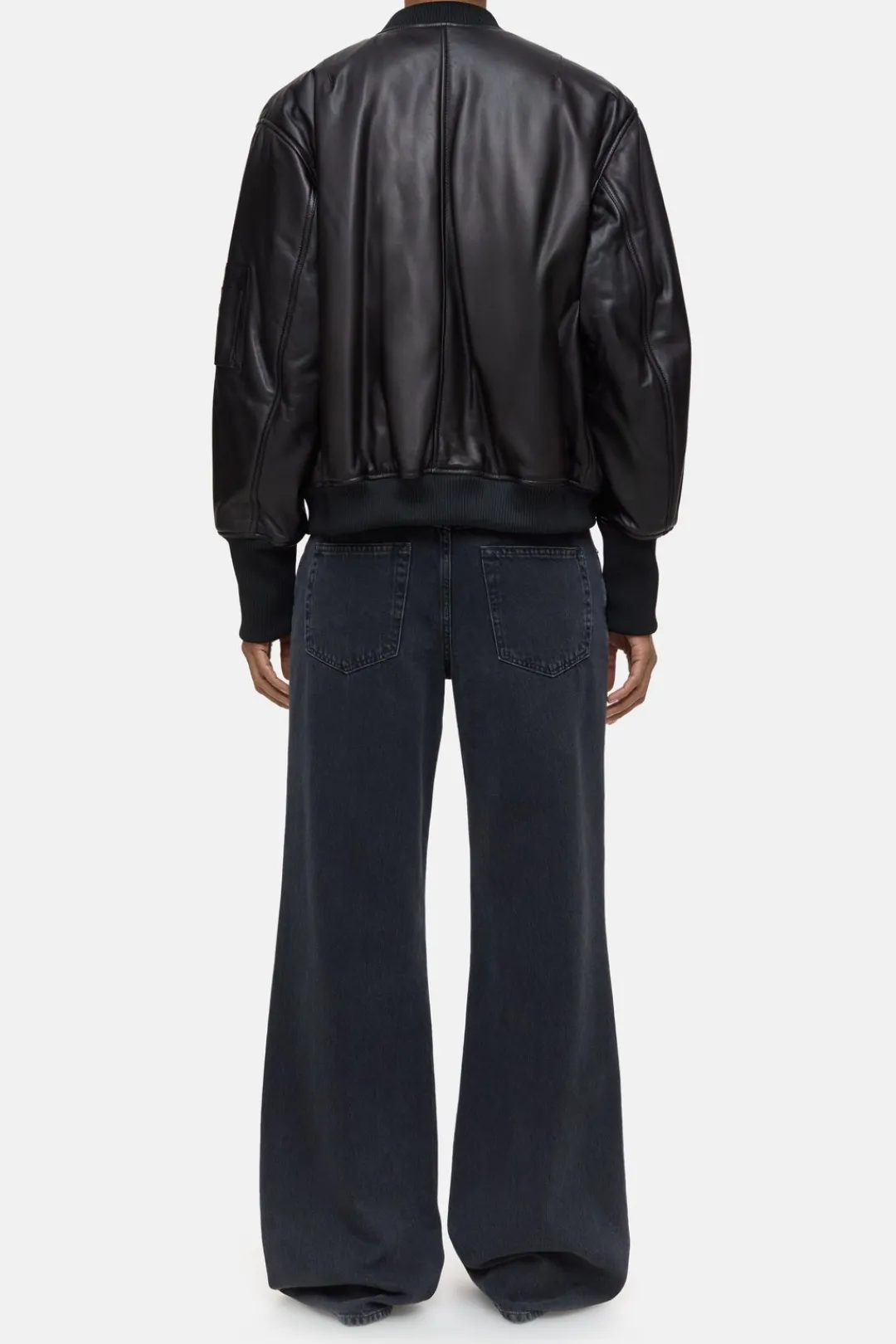 Closed Leather bomber jacket Black Discount
