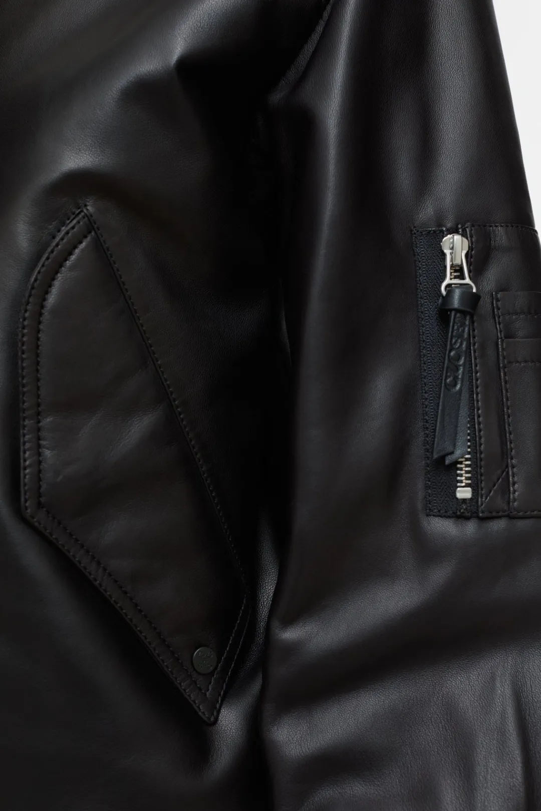 Closed Leather bomber jacket Black Discount