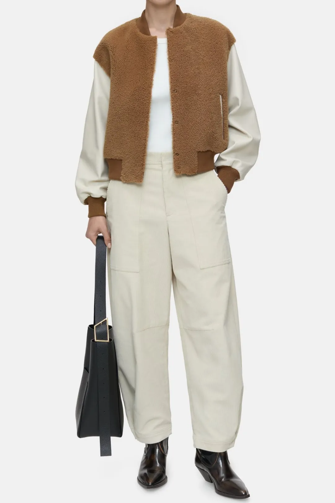 Closed Leather college jacket Biscotti brown