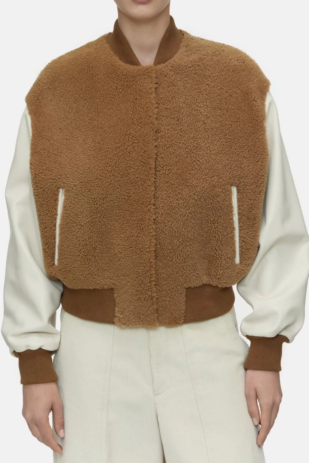 Closed Leather college jacket Biscotti brown
