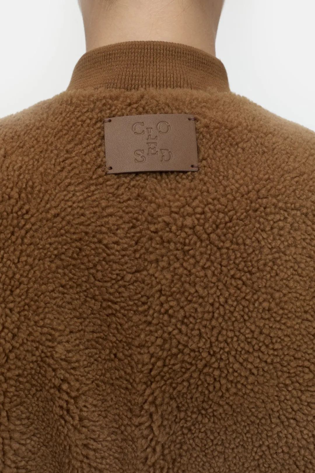 Closed Leather college jacket Biscotti brown