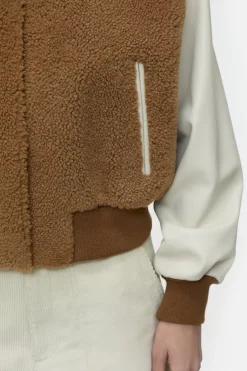 Closed Leather college jacket Biscotti brown