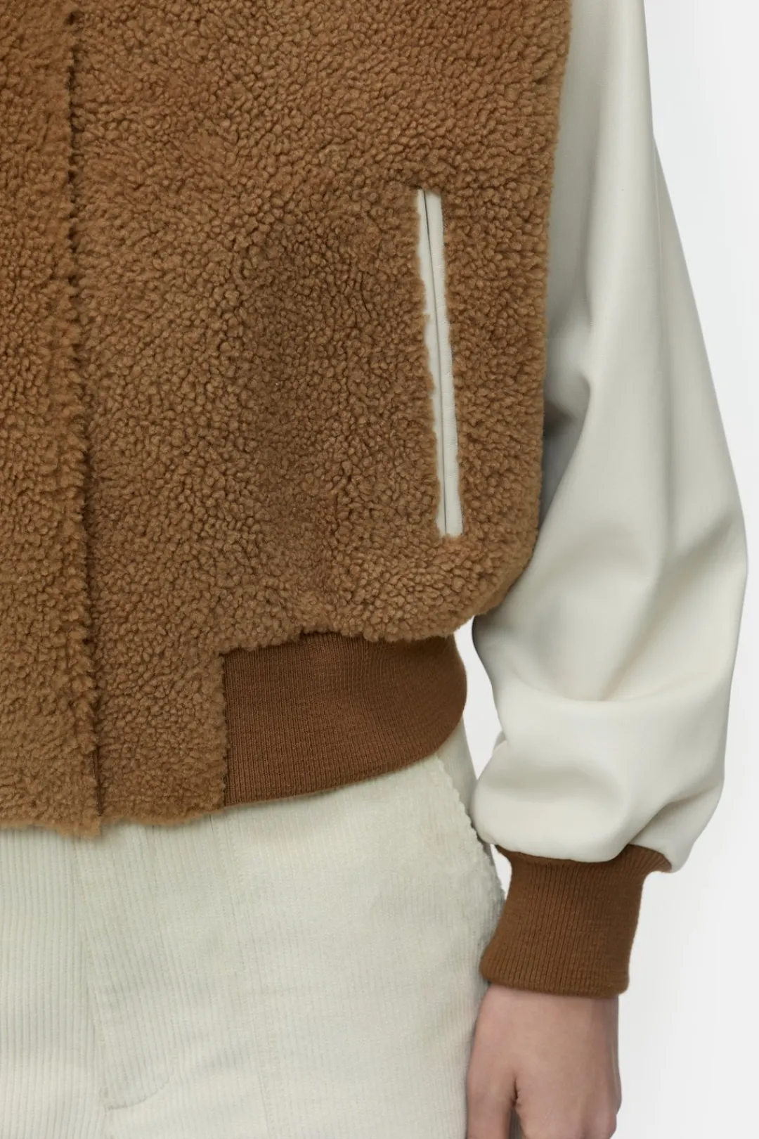 Closed Leather college jacket Biscotti brown