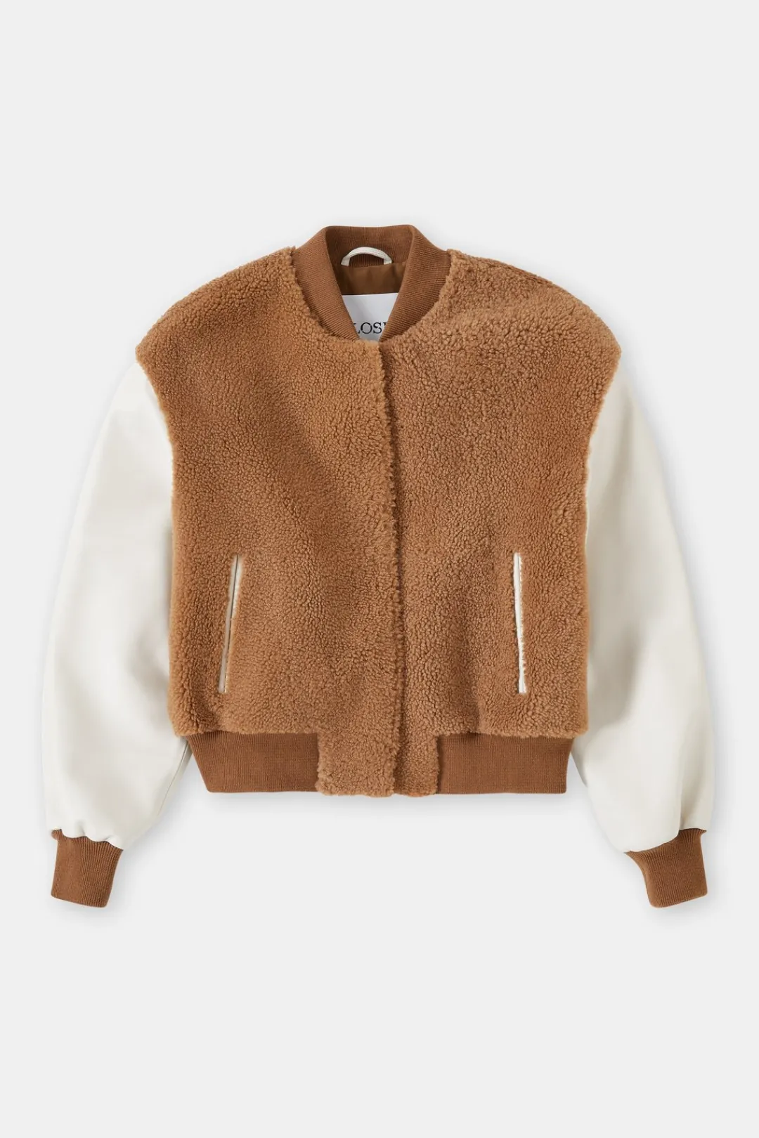 Closed Leather college jacket Biscotti brown
