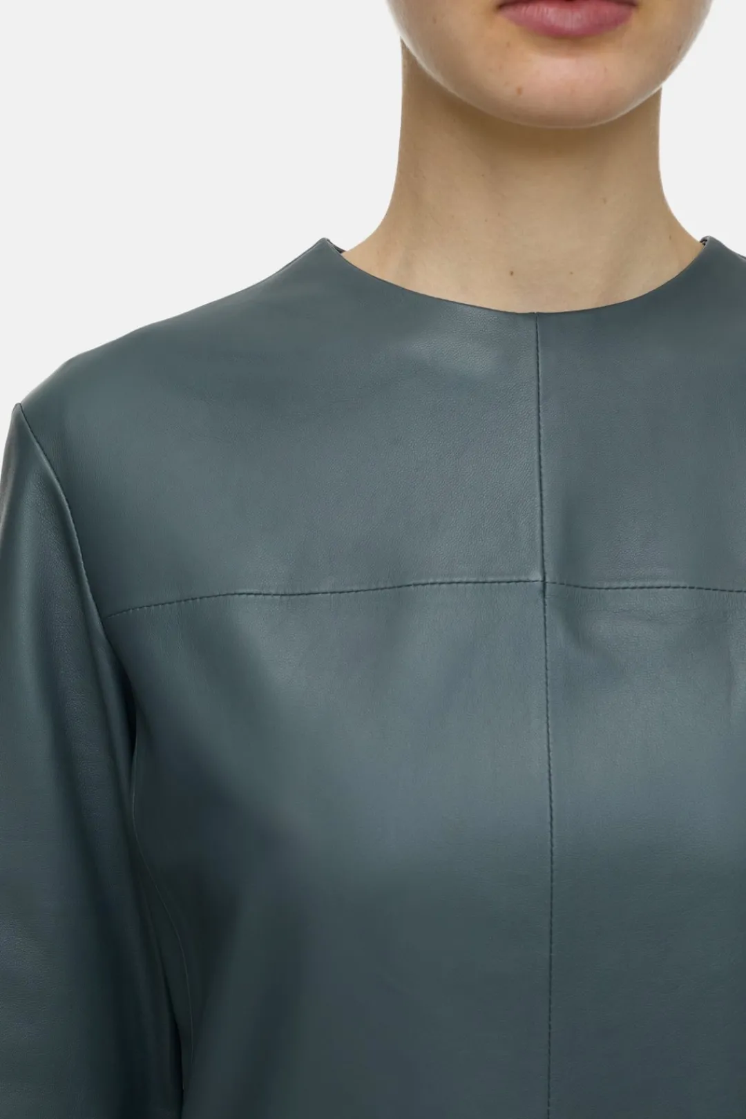 Closed Leather dress Pini green Best
