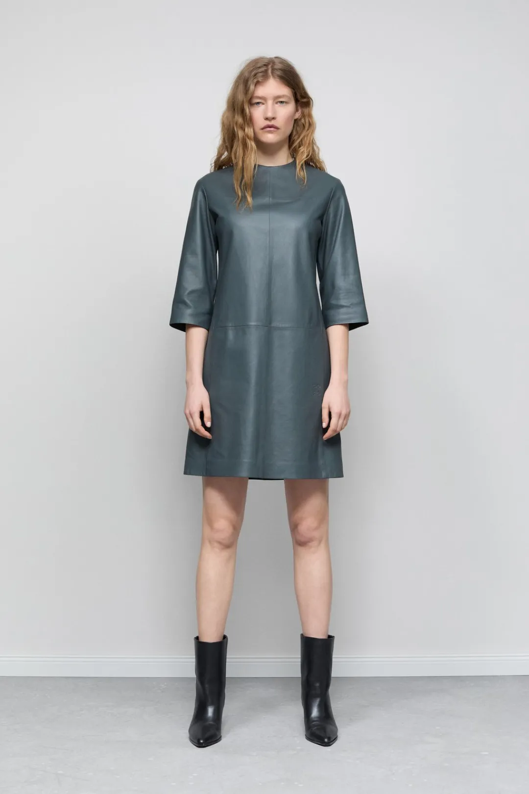 Closed Leather dress Pini green Best