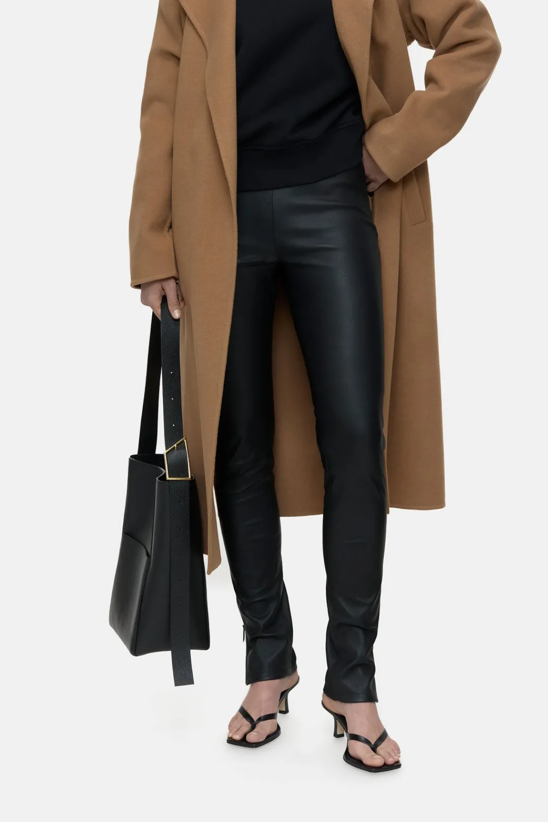 Closed Leather Leggings Black Outlet