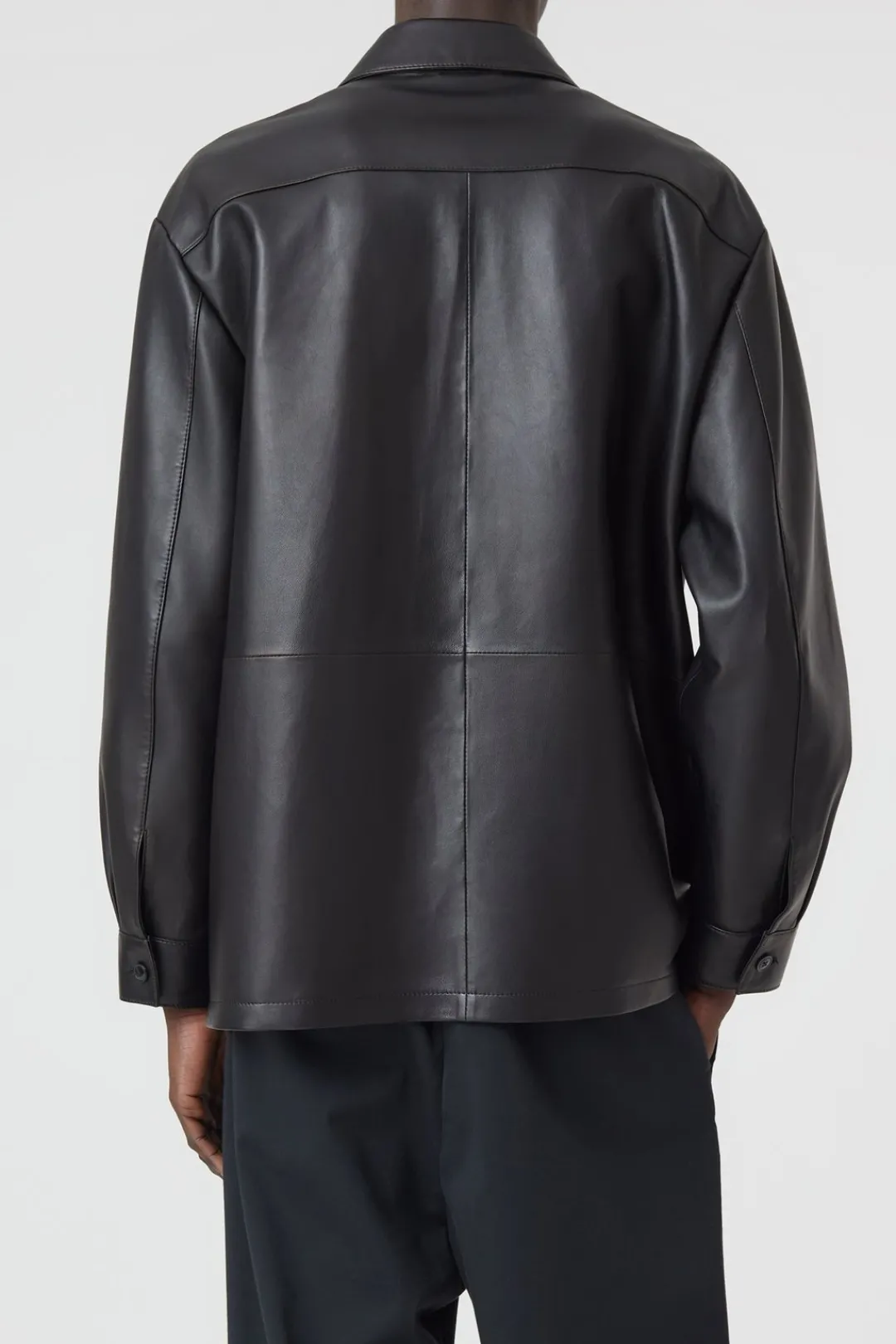 Closed Leather Overshirt Black Outlet