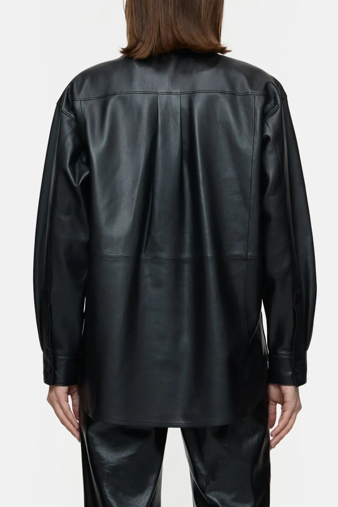 Closed Leather overshirt Black Outlet