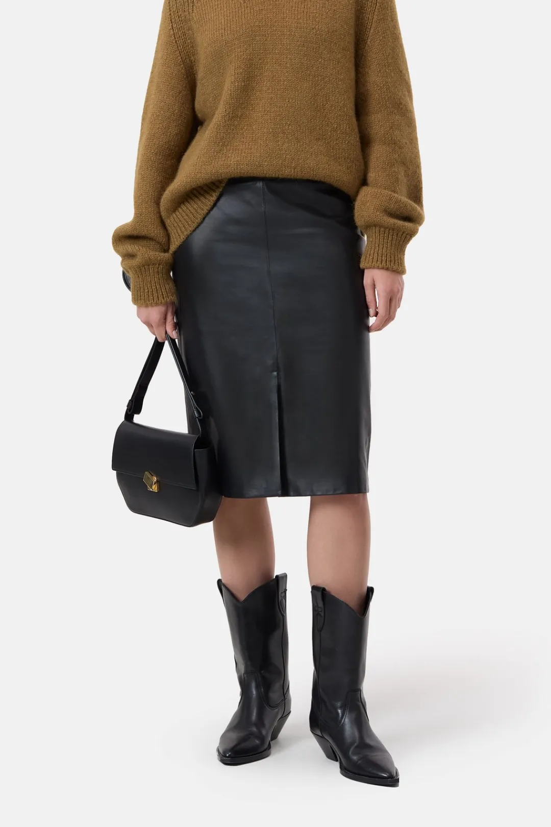 Closed Leather pencil skirt Black Discount