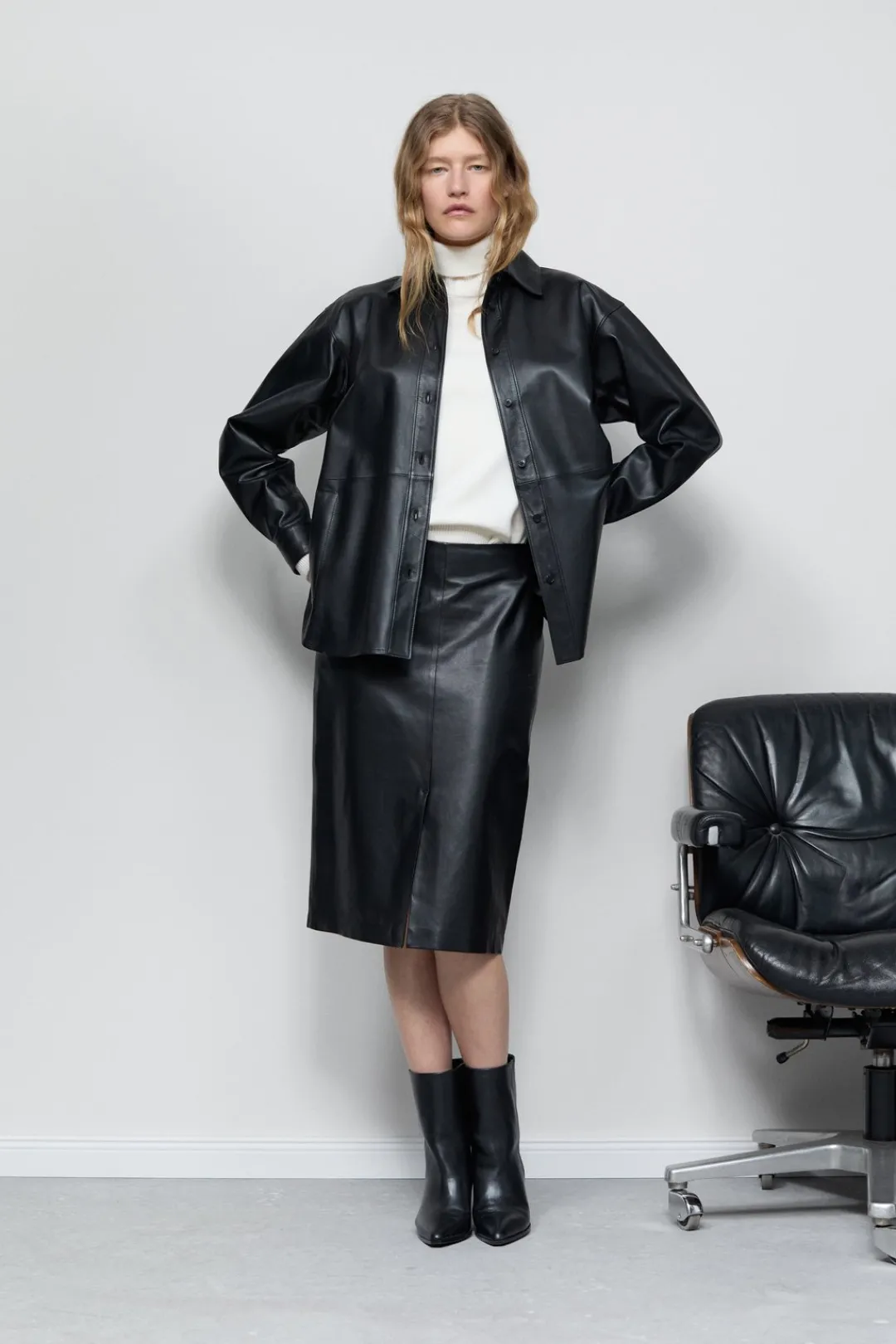 Closed Leather pencil skirt Black Discount
