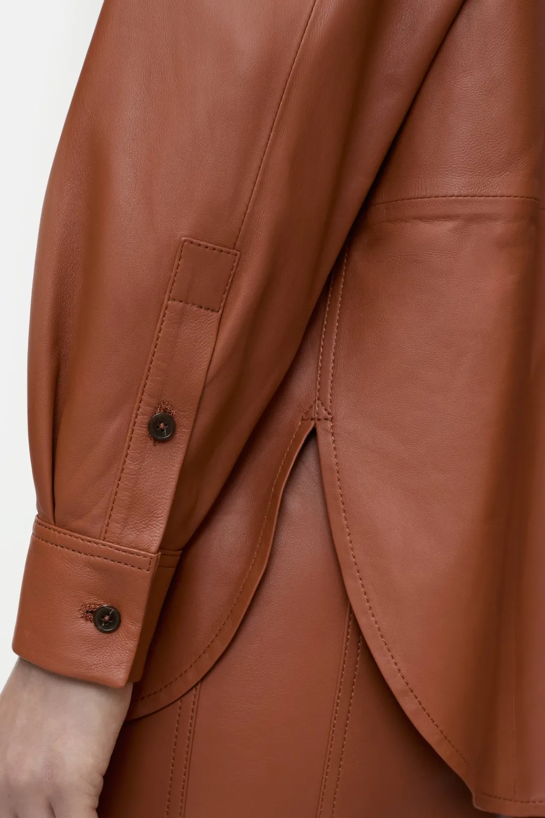 Closed Leather shirt Ferro brown Online