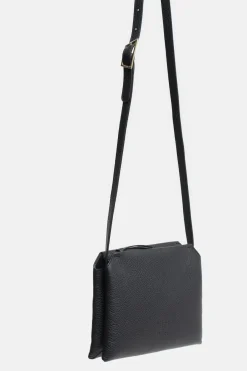 Closed Leather shoulder bag Black Clearance