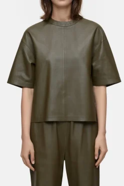 Closed Leather T-shirt Ver green Best