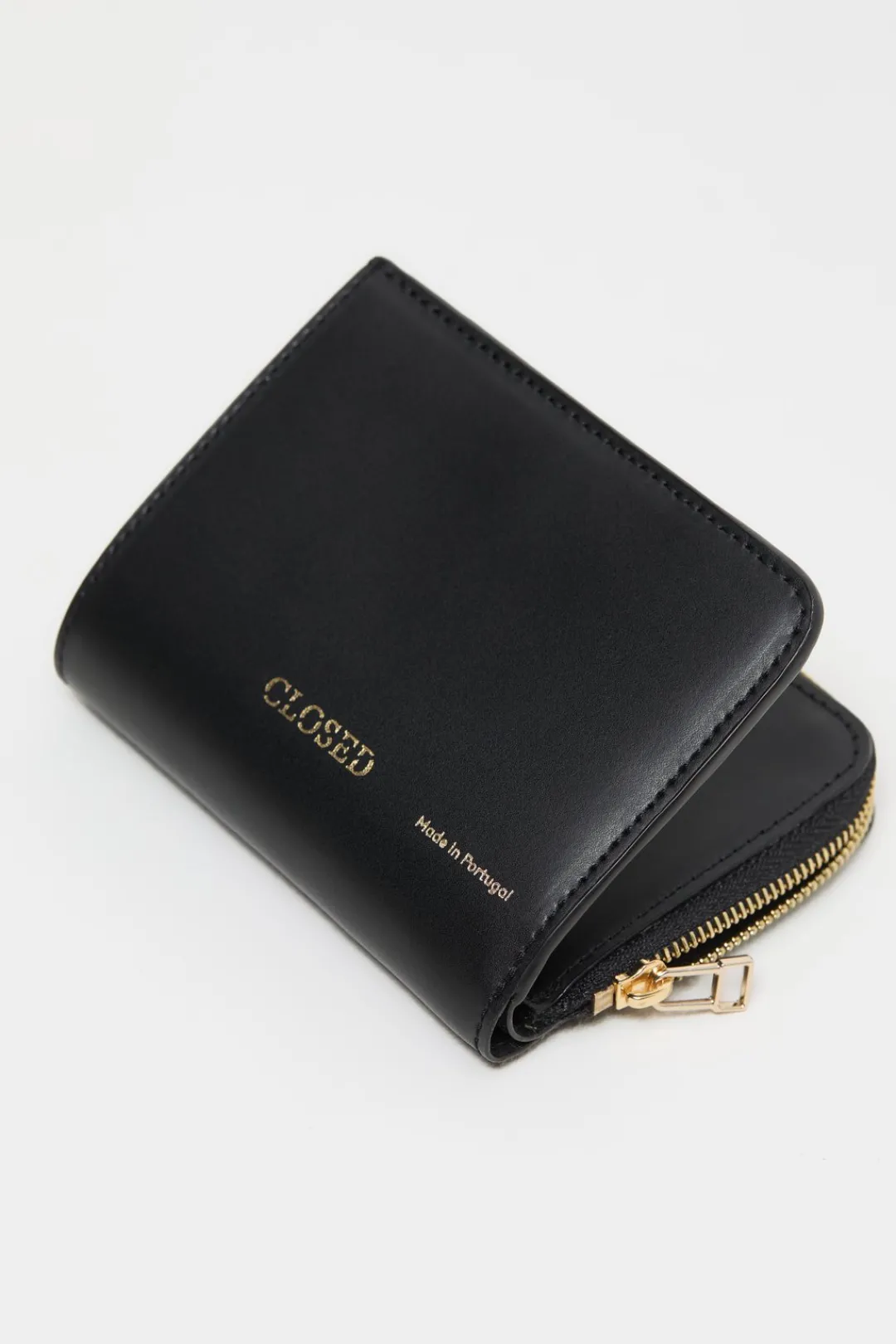 Closed Leather wallet small Black New