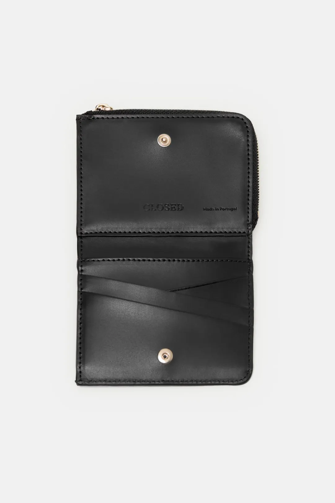 Closed Leather wallet small Black New