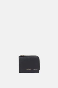 Closed Leather wallet small Black New