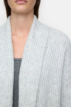Closed Long cardigan Light grey melange Clearance