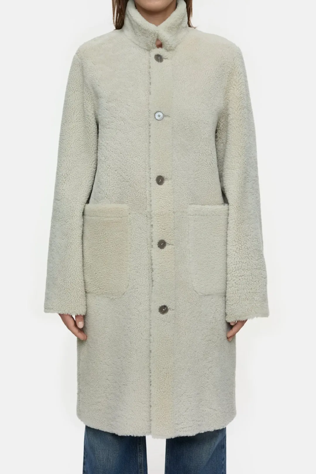 Closed Long lambskin coat Shortbread beige Sale