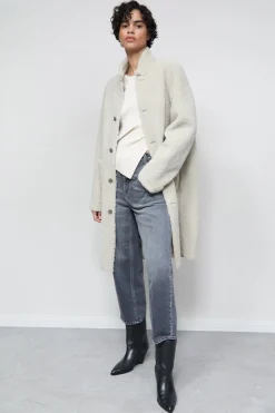 Closed Long lambskin coat Shortbread beige Sale