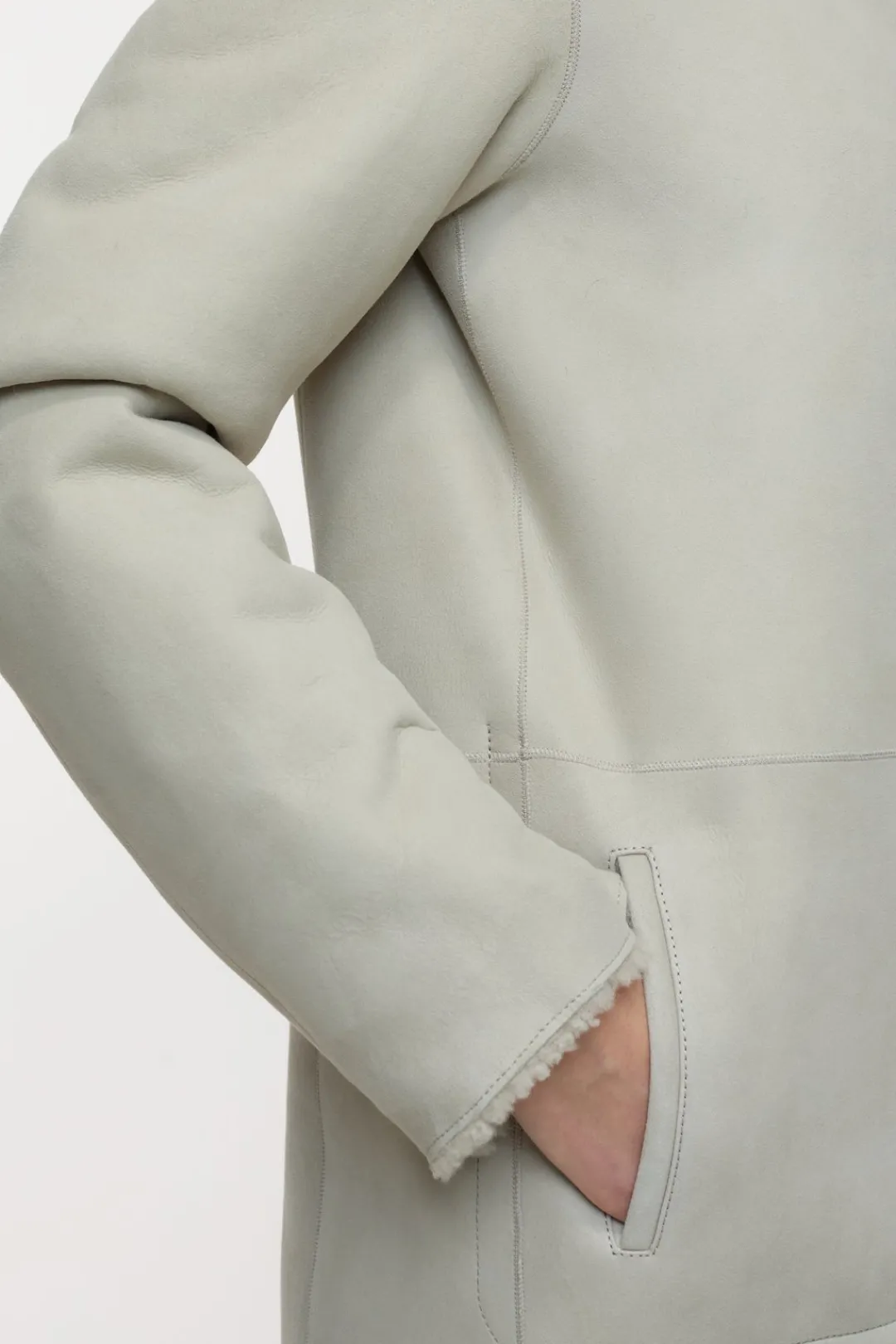 Closed Long lambskin coat Shortbread beige Sale