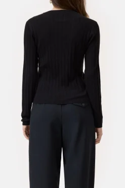 Closed Long-sleeved shirt in a wool-silk blend Black Best