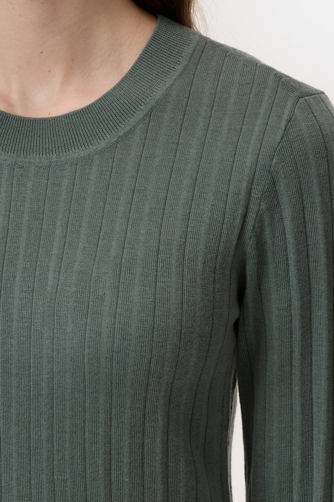 Closed Long-sleeved shirt in a wool-silk blend Faded green Sale