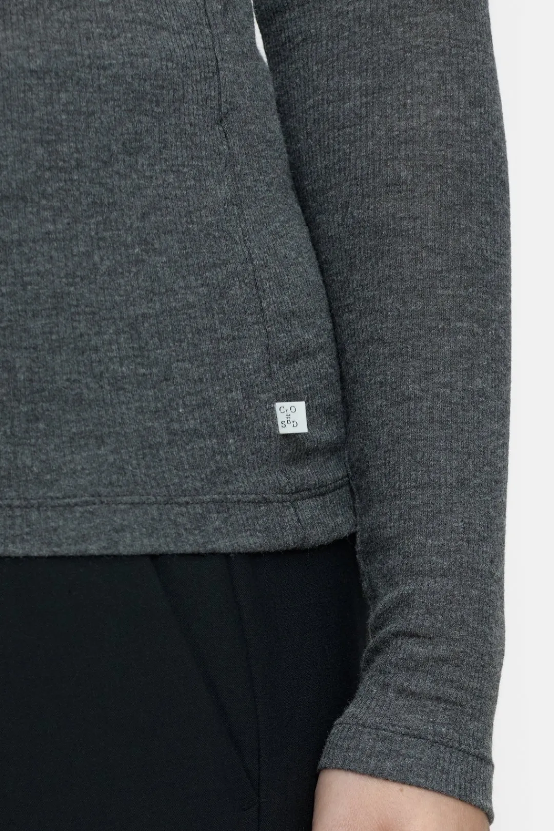 Closed Long-sleeved shirt in cashmere blend Dark grey melange Clearance