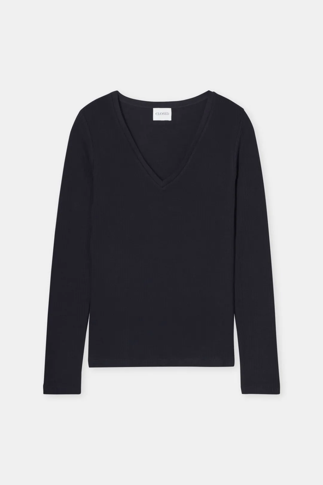 Closed Long-sleeved shirt with V-neck Black Best
