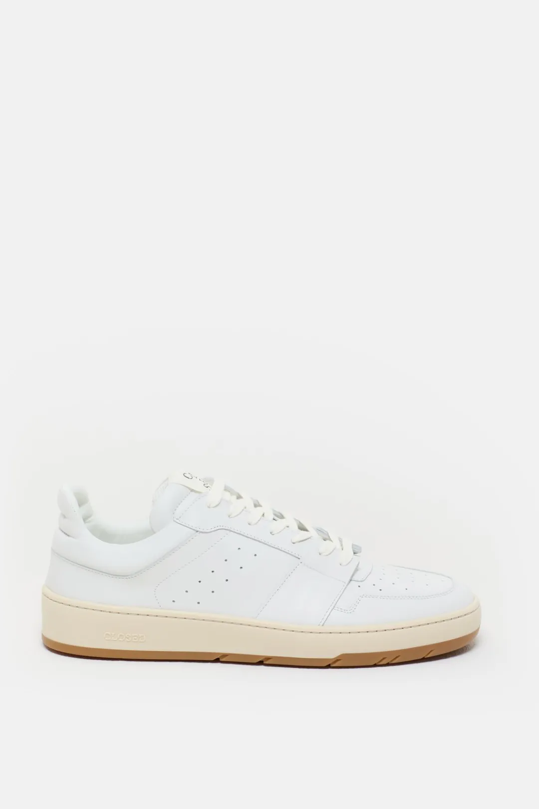 Closed Low leather trainers White Outlet